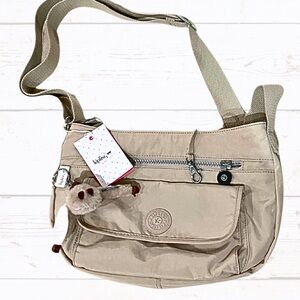 Kipling Tan Crossbody Bag with Charm